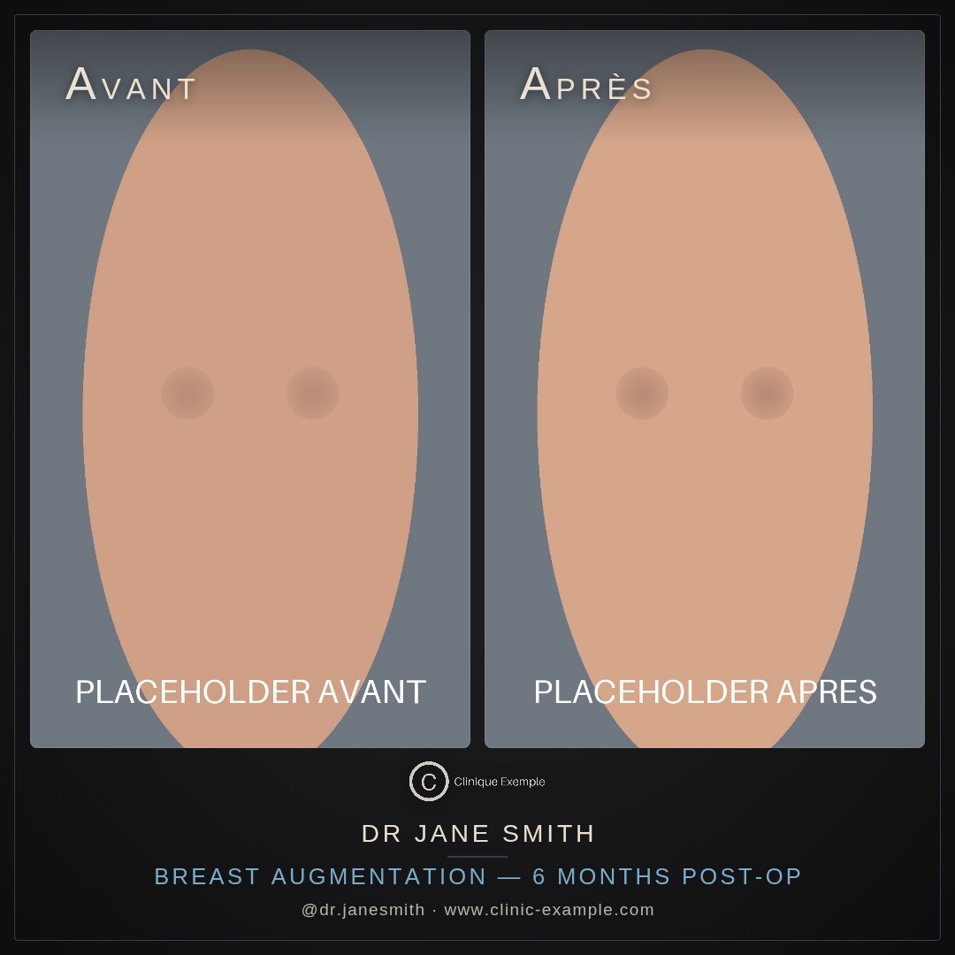 Exemple de collage avant/après (images de démonstration, pas de patient réel)